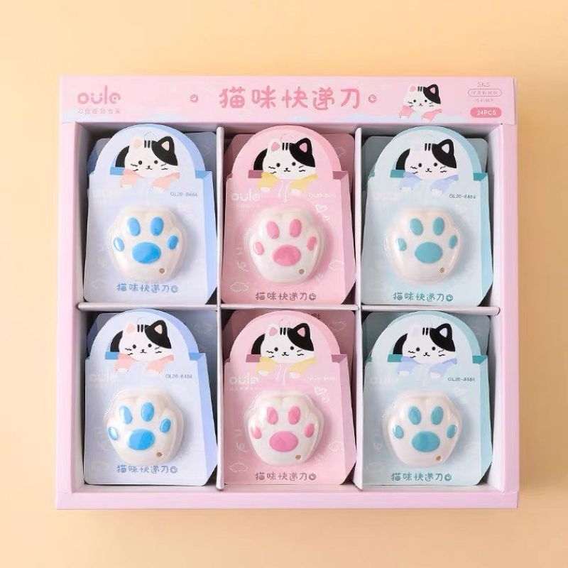 Dao rọc giấy mini hình chân mèo