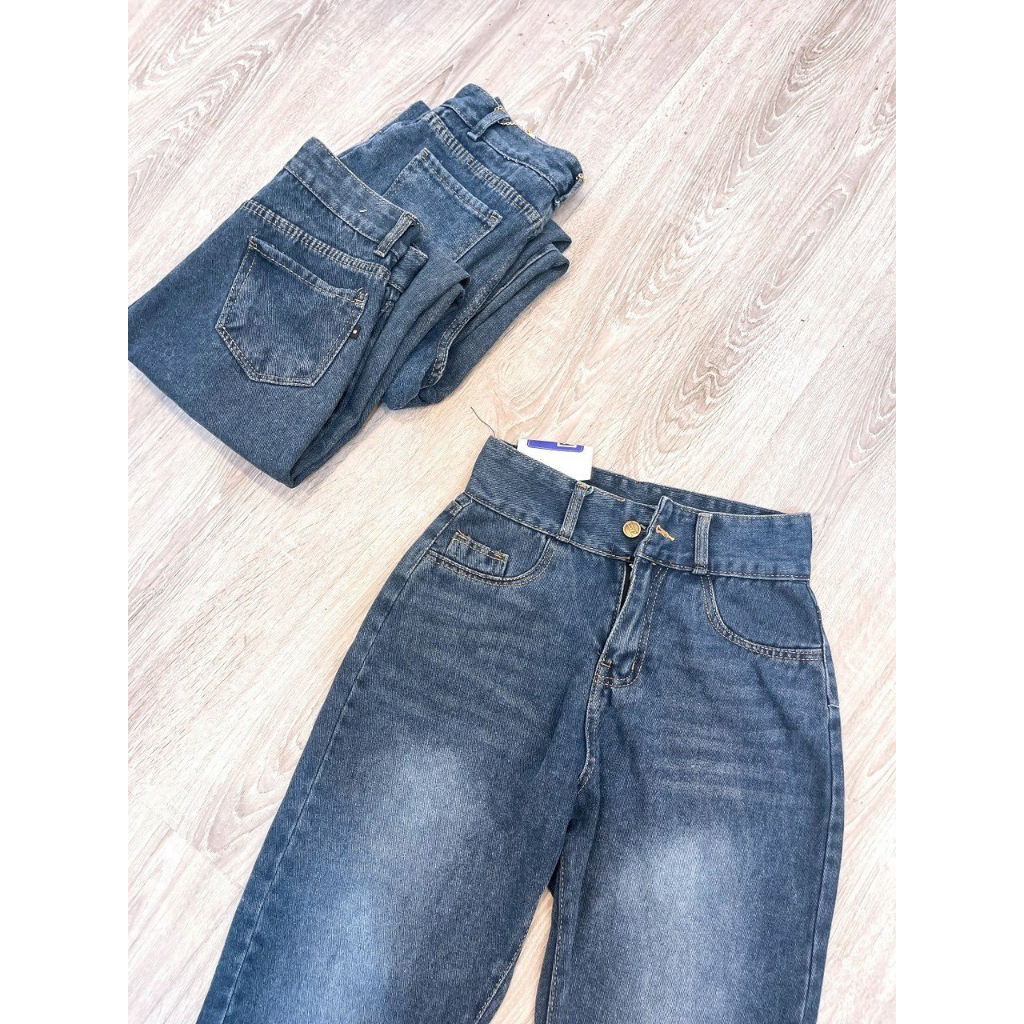 Quần jean bò baggy nữ cạp cao viền giữa phong cách Hàn Quốc sành điệu style 2023 MS160 | BigBuy360 - bigbuy360.vn