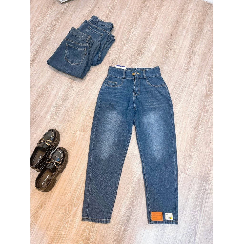 Quần jean bò baggy nữ cạp cao viền giữa phong cách Hàn Quốc sành điệu style 2023 MS160 | BigBuy360 - bigbuy360.vn