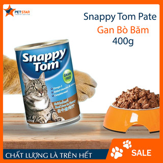Pate snappy tom 400g pate mèo snappy tom vị gan bò băm cho mèo trưởng thành lon 400g