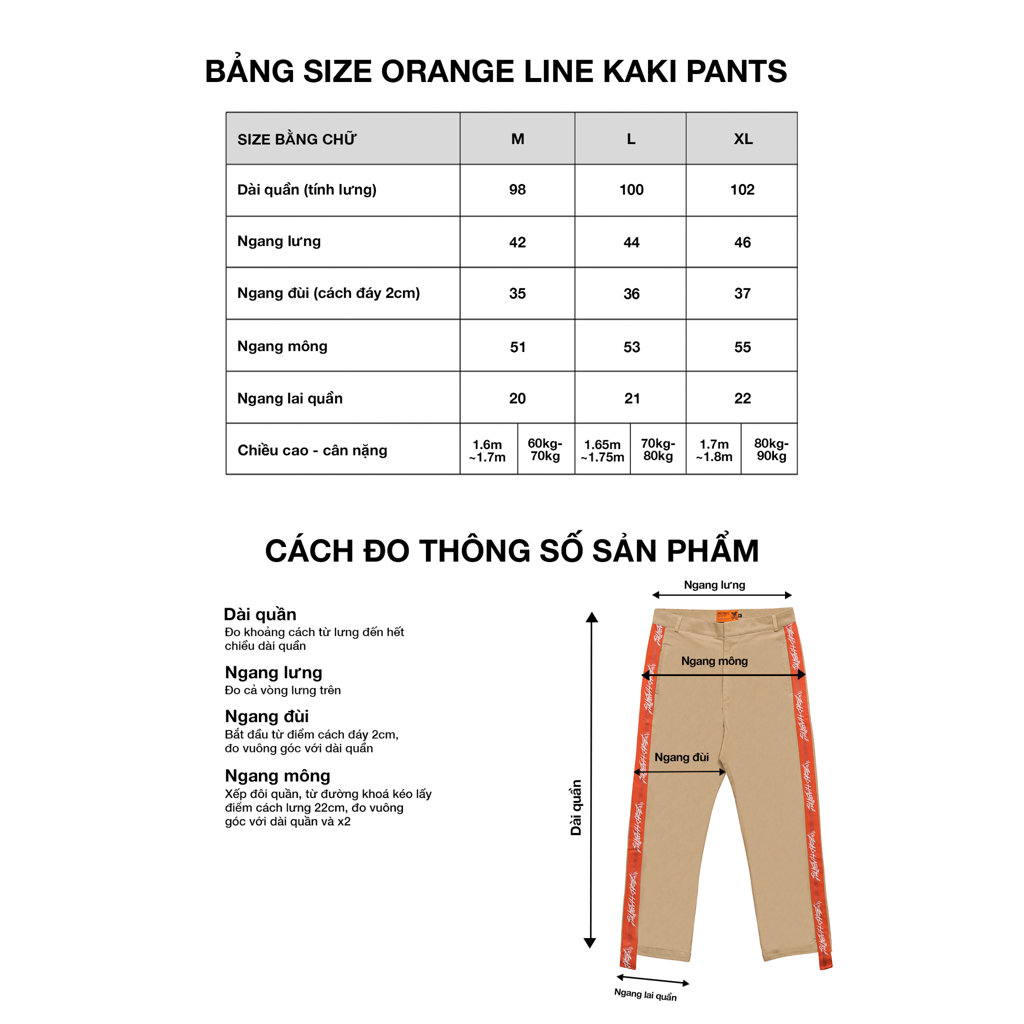 Quần Nam Bad Habits ORANGE LINE KAKI PANTS Local Brand chính hãng