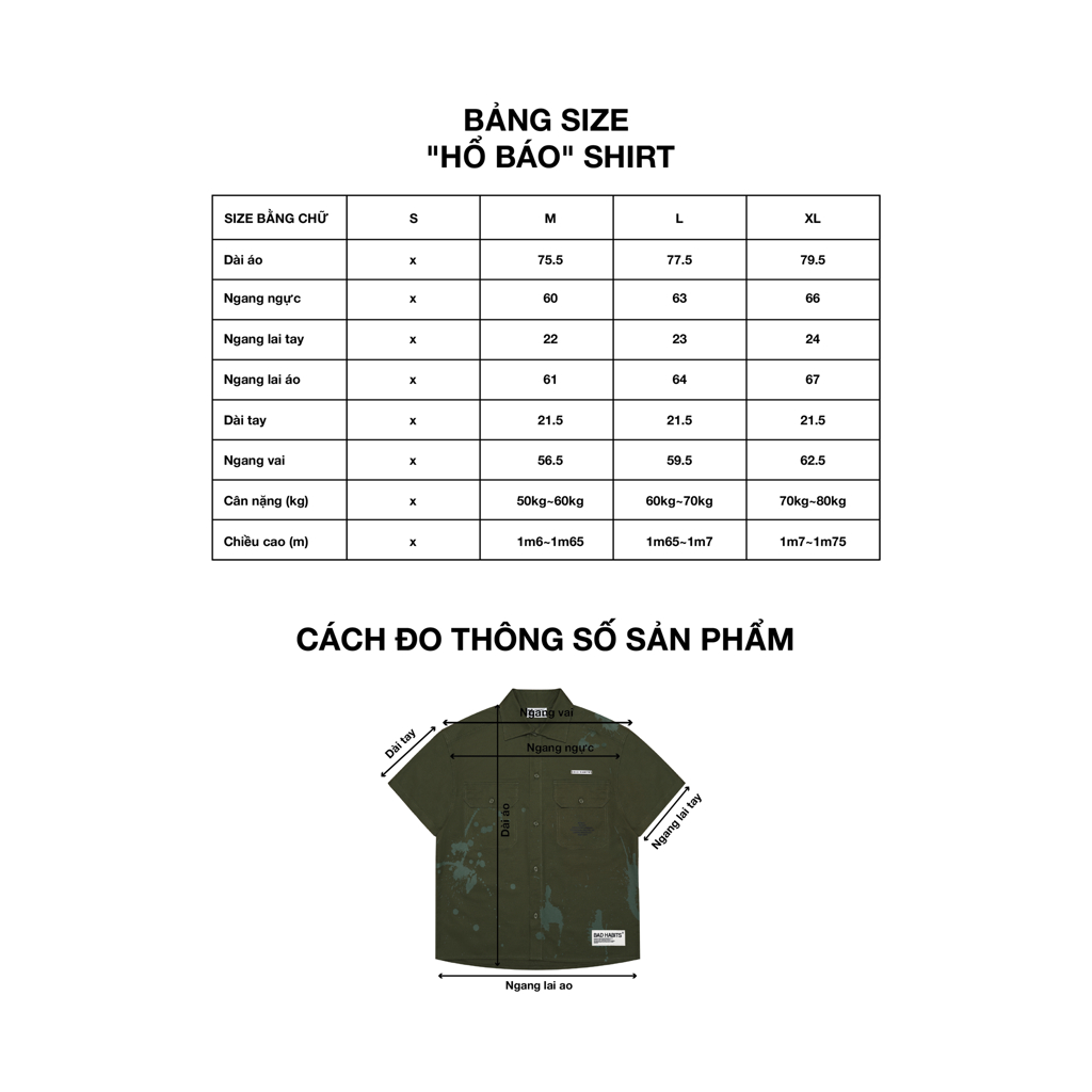 Áo Sơ Mi Nam Nữ Bad Habits HỔ BÁO SHIRT - Local Brand Chính Hãng