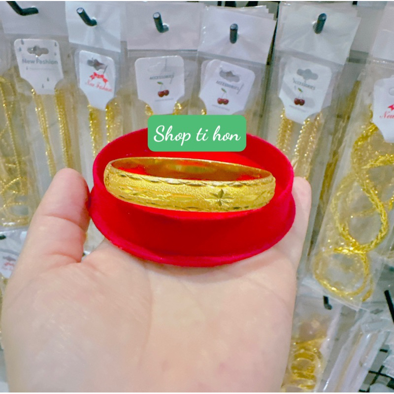 Vòng tay cưới mạ vàng 24 cao cấp mẫu mới cực đẹp cực sang ( chuẩn mẫu tiệm ) vòng đặc ruột