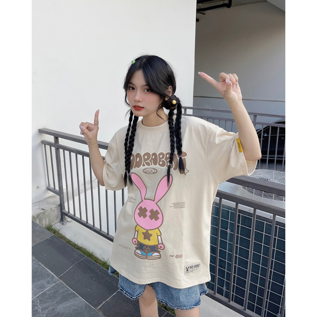 Áo Thun Unisex Bad Rabbit CREAM RABBIT FIGURE 100% Cotton - Local Brand Chính Hãng