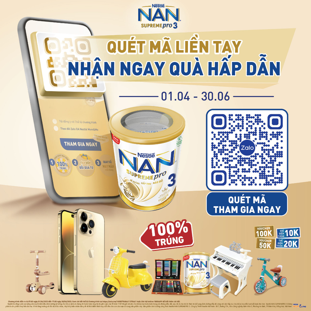 Sữa Bột Nestlé NAN SupremePro 3 với 5HMO giúp tăng đề kháng, đạm Gentle Optipro giúp dễ hấp thu & ngừa nguy cơ dị ứng