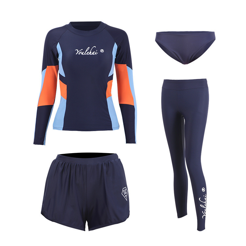 Đồ bơi nữ dài tay phong cách Hàn Quốc xanh cam