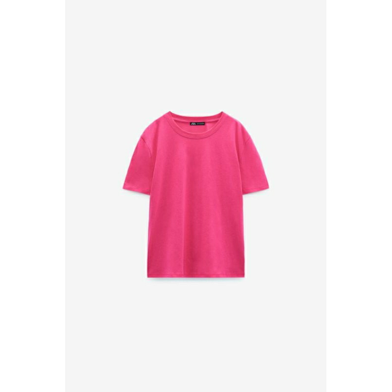 ZARA AUTHENTIC ( Có ảnh thật) Áo thun cổ tròn Zara màu hồng size S