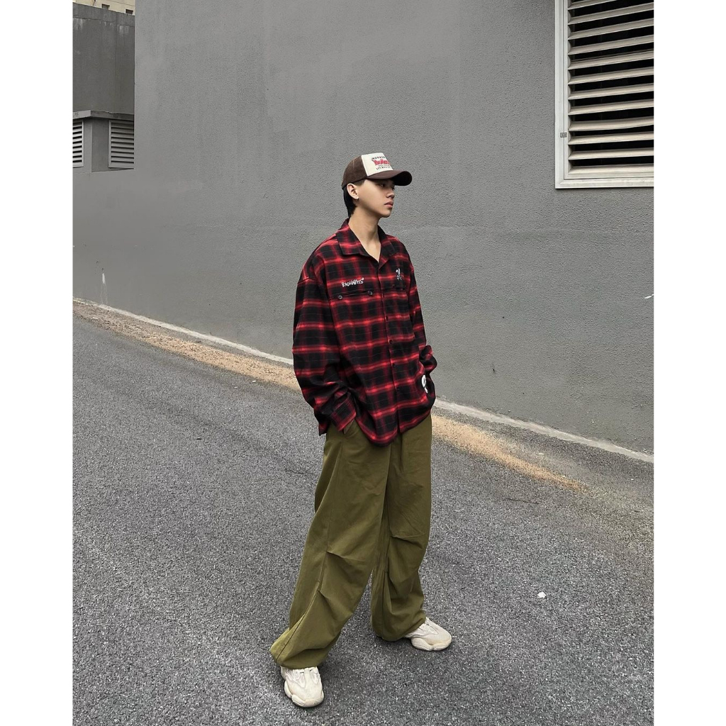 Áo Sơ Mi Nam Bad Habits OLD SKOOL FLANNEL RED - Local Brand Chính Hãng