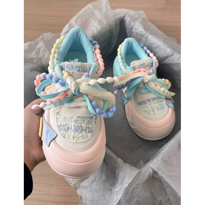 Giày thể thao ulzzang độn đế cute unisex kèm chaim hottrend