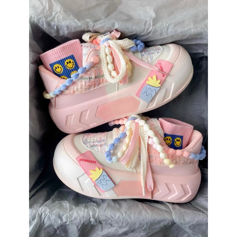 Giày thể thao ulzzang độn đế cute unisex kèm chaim hottrend
