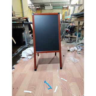 Bảng Menu gỗ đen viết phấn dạ quang 2 mặt 50x90cm