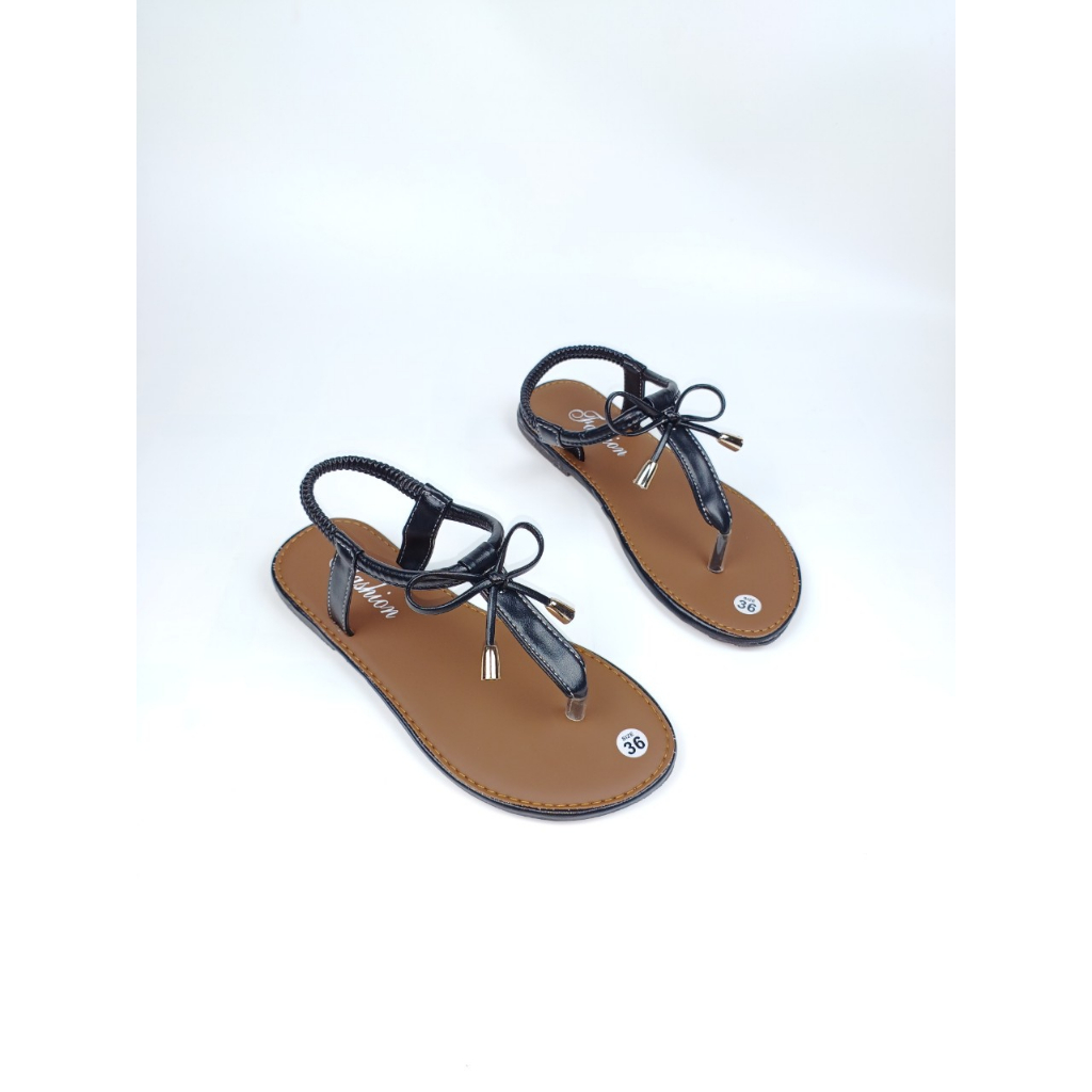 Sandal kẹp nơ trơn 3 màu