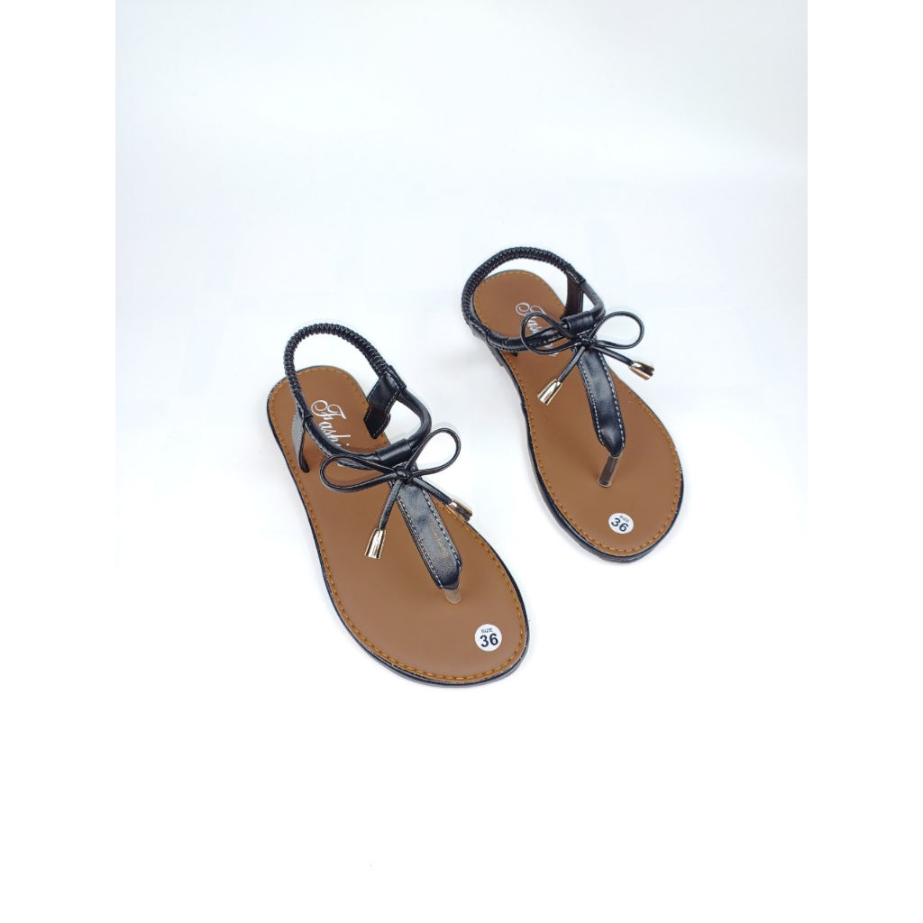 Sandal kẹp nơ trơn 3 màu