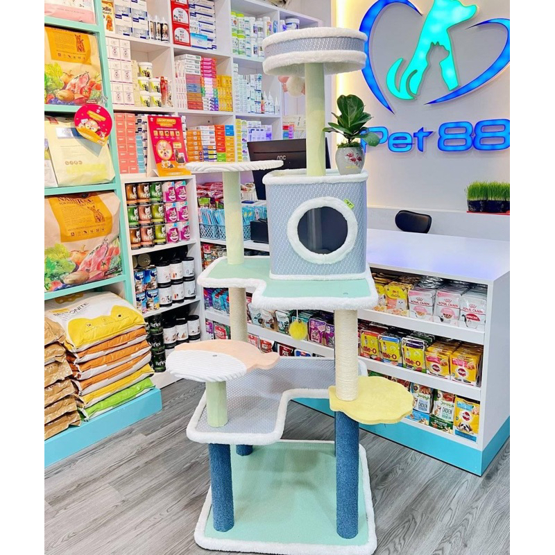 Đồ chơi trụ cào móng cho mèo - Cattree đồ chơi nhà cây cho mèo