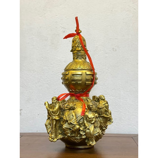 Hồ Lô Bát tiên bằng đồng thau cỡ to đại cao 37cm