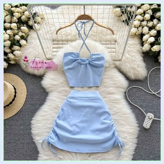 🩵 Set váy cúp ngực + váy ôm eo body ulzzang nhiều màu pastel cho Nàng