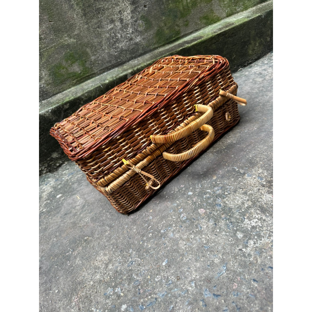 Hộp đựng đồ trang trí Vali Đan Bằng Mây Tre, Đựng Đồ Trang Điểm Phong Cách Vintage