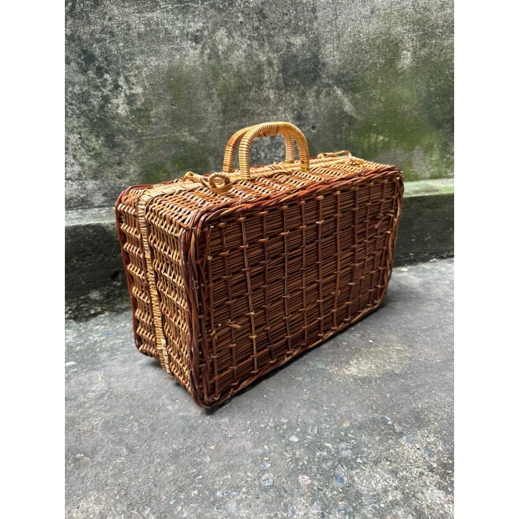 Hộp đựng đồ trang trí Vali Đan Bằng Mây Tre, Đựng Đồ Trang Điểm Phong Cách Vintage