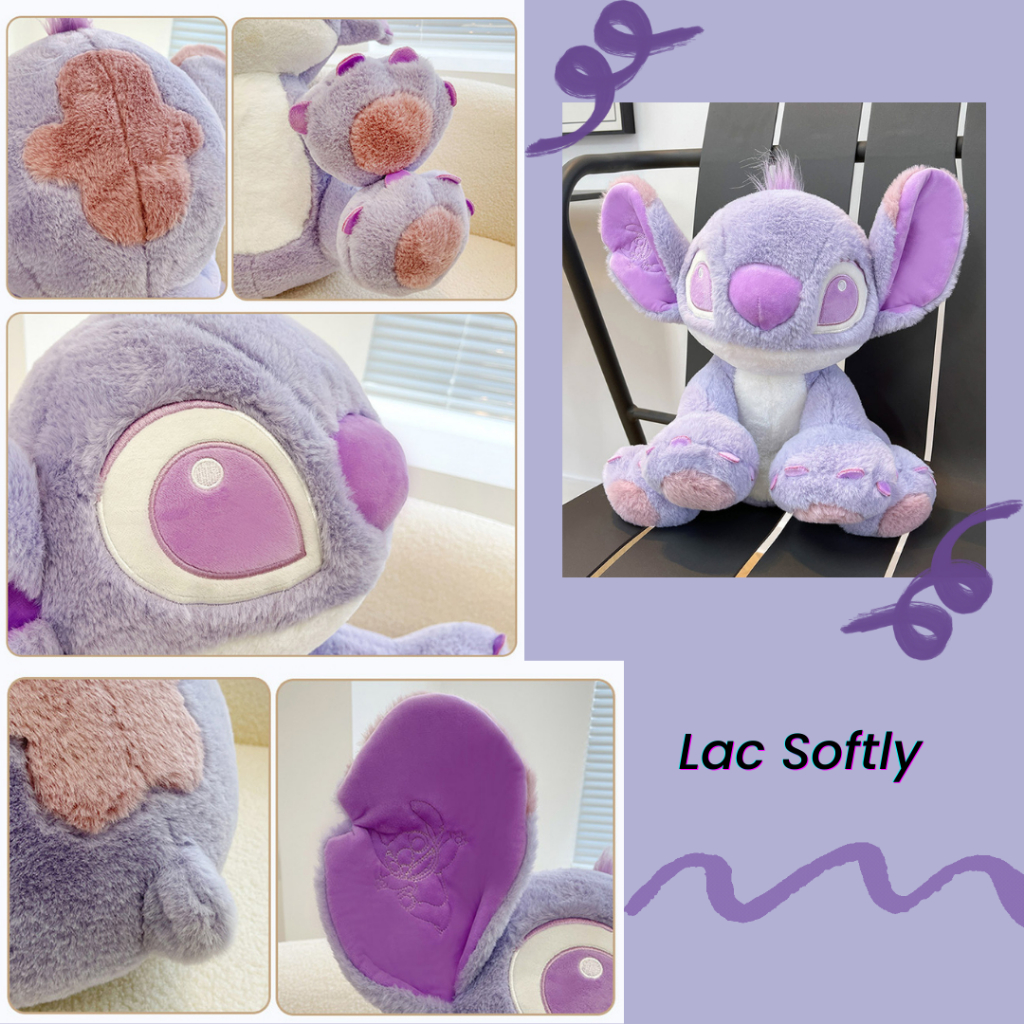 Order | Gấu bông Stitch màu tím pastel mộng mơ, quà tặng lưu niệm dễ thương nhiều kích thước