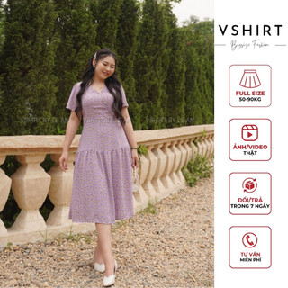 Váy hoa nhí màu tím bigsize VSHIRT