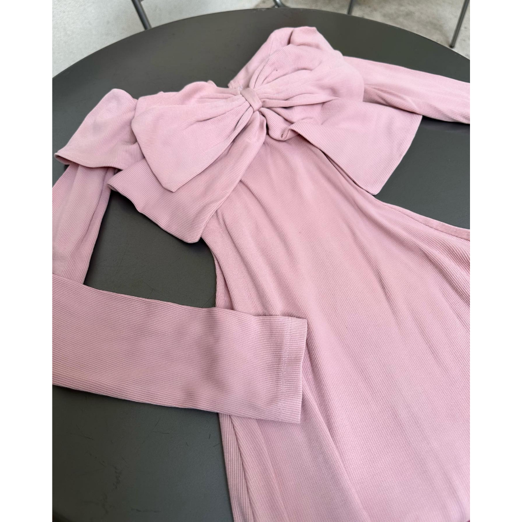 DII COLLECTION - Đầm thiết kế midi nơ trễ vai tiểu thư cao cấp