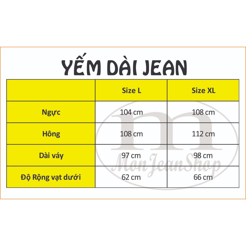 Váy Yếm Jean Dài Bigsize Xẻ Tà 3 Màu (60-75kg)
