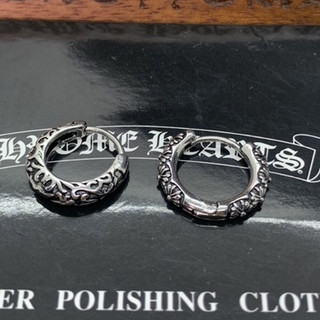 [Ảnh Thật] Bông tai tròn chrome heart bạc cao cấp có bảo hành.
