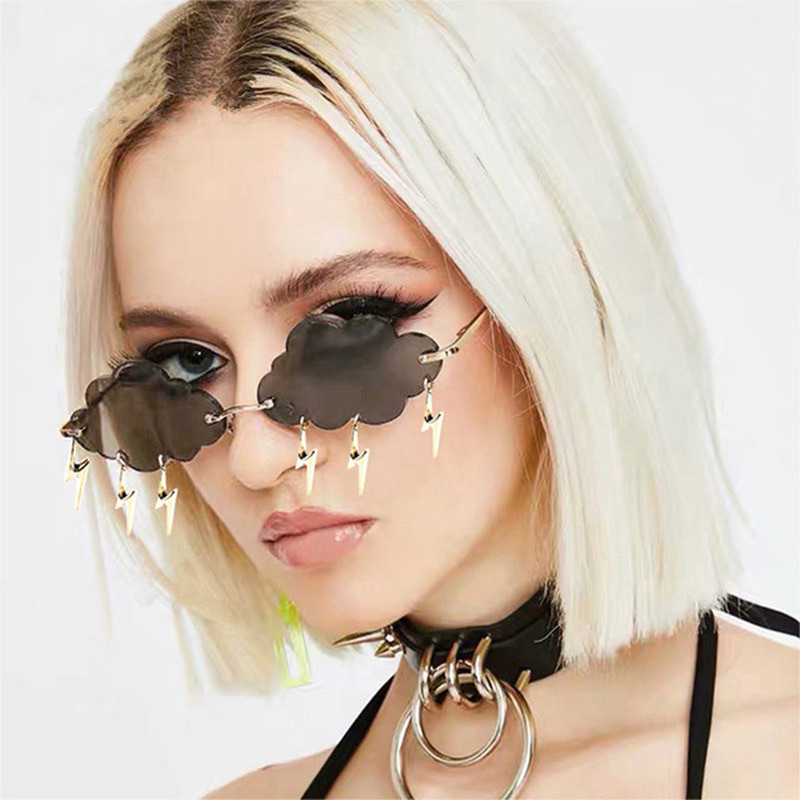 Kính Party Châu Mỹ tia chớp đám mây Trendy, kính râm ngộ nghĩnh ,thời trang