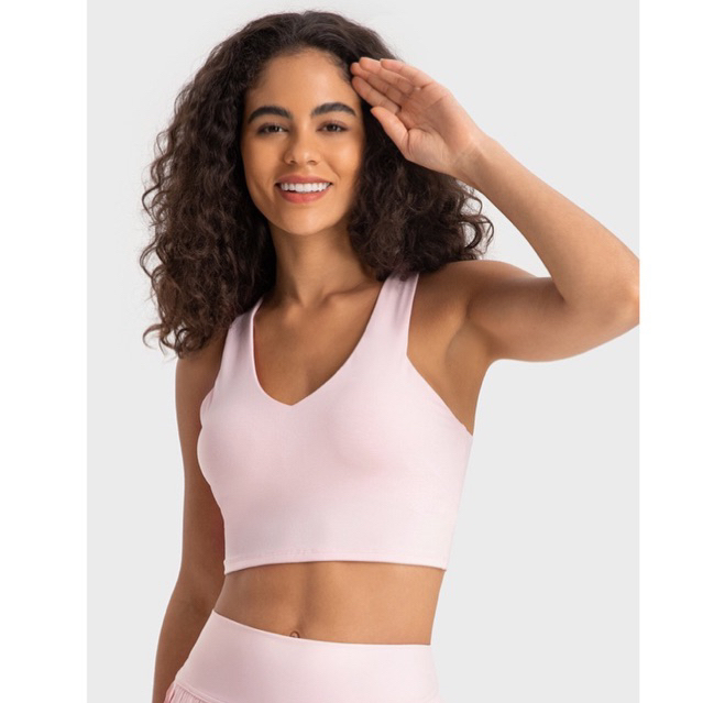 Áo Ngực Thể Thao Cổ Tim có sẵn mút lót - Lulu - GymOutfit 2023