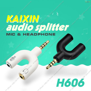 Jack chia mic và tai nghe KaiXin Audio Splitter H606 (Đen) Since 2016 - CHÍNH HÃNG