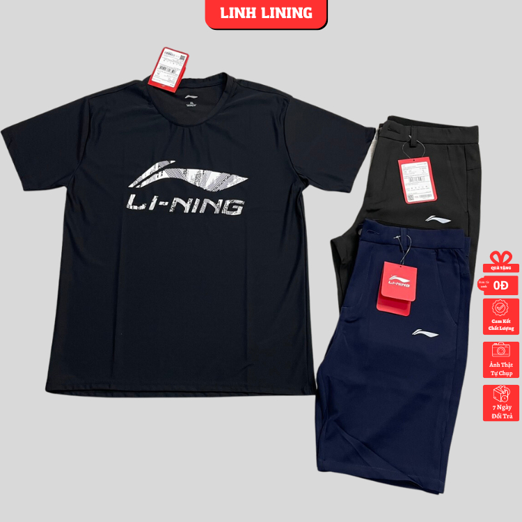 Bộ thể thao lining mẫu mới nhất năm nay, sét thể thao mùa hè chất poly cực mát sỉ ibox