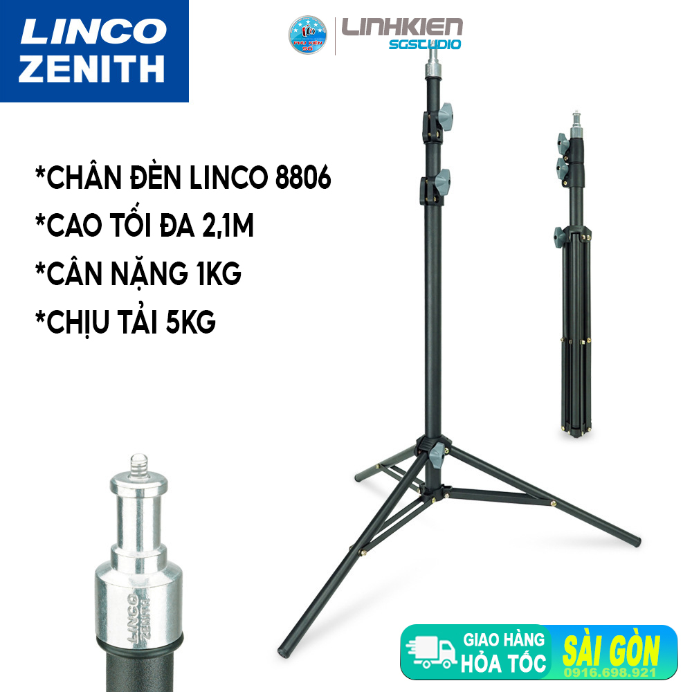 Chân đèn chân máy ảnh  Hàng chuẩn Linco Zenith 8806  2M loại xịn