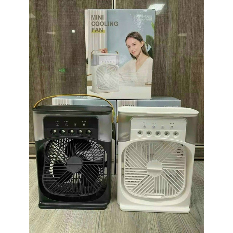 Quạt Điều Hoà Phun Sương Mini, Có khay chứa đá, Hẹn giờ, Đèn led 7 màu