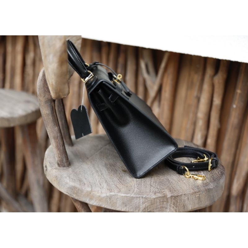 Túi xách nữ H.M KL sz25cm khóa vàng phom đẹp chuẩn cứng cáp sang chảnh dã man