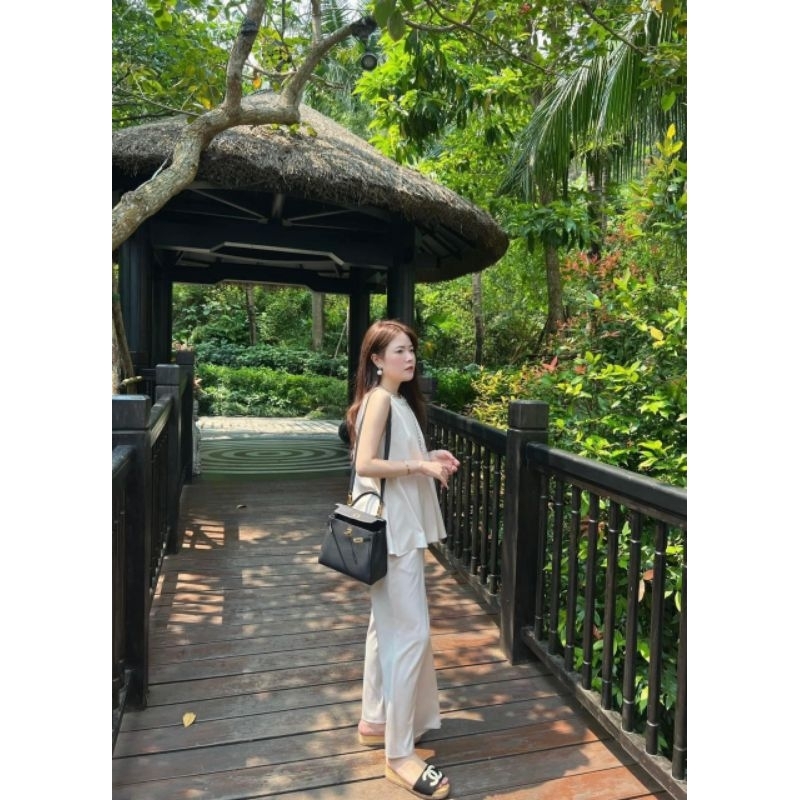 Túi xách nữ H.M KL sz25cm khóa vàng phom đẹp chuẩn cứng cáp sang chảnh dã man