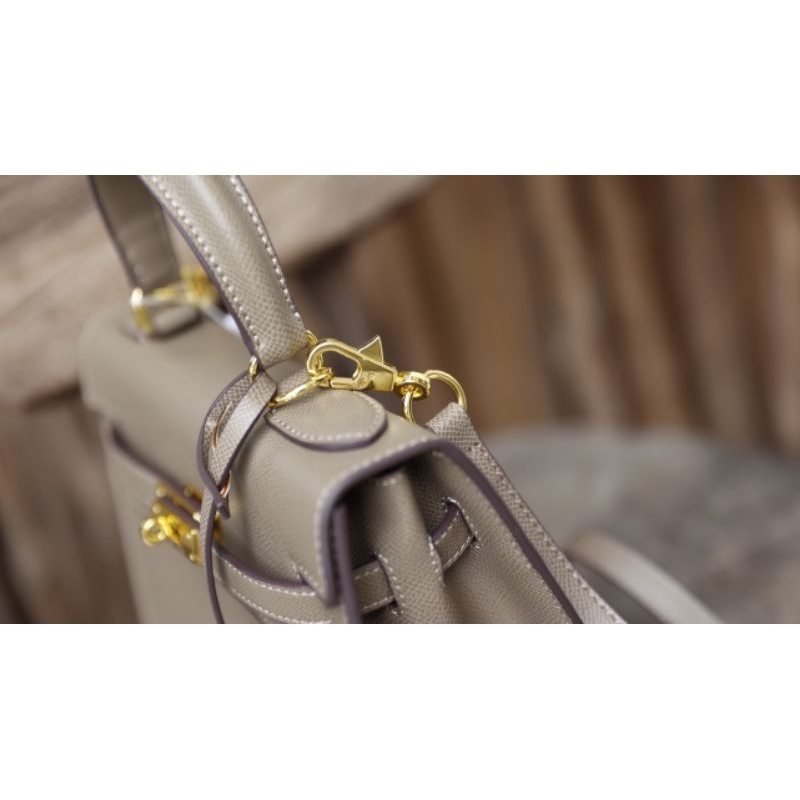 Túi xách nữ H.M KL sz25cm khóa vàng phom đẹp chuẩn cứng cáp sang chảnh dã man