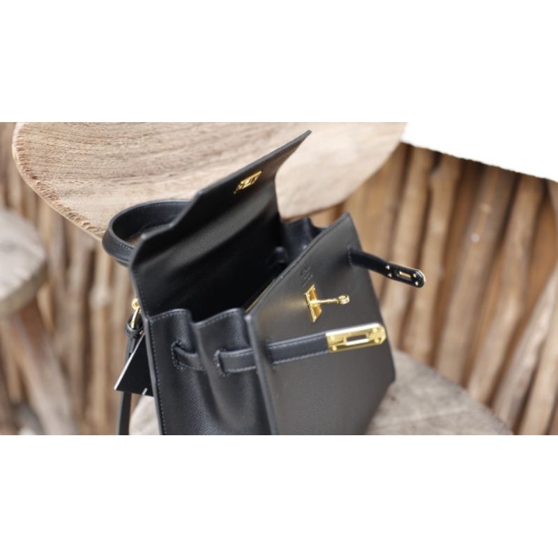 Túi xách nữ H.M KL sz25cm khóa vàng phom đẹp chuẩn cứng cáp sang chảnh dã man