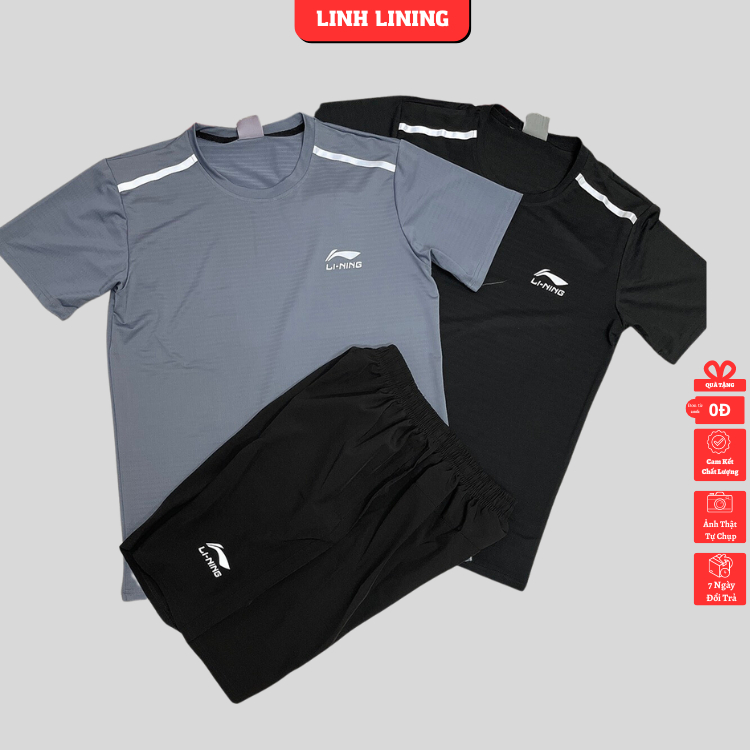 Bộ thể thao lining mẫu mới nhất 2023, bộ quần áo hè chất siêu đẹp SỈ IBOX