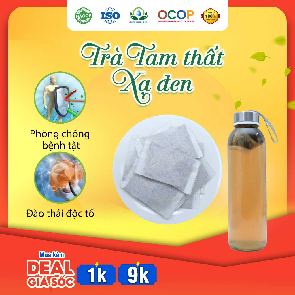 Trà Tam Thất Xạ Đen Hộp 30 Túi Lọc Siêu Thị Thiên Nhiên