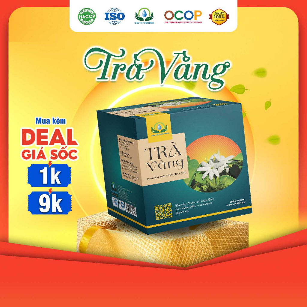 Trà Vằng Hộp 30 Túi Lọc Siêu Thị Thiên Nhiên