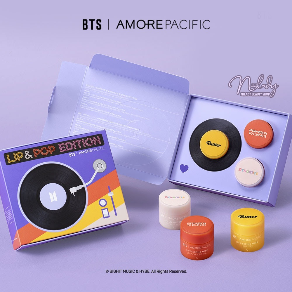 Set mặt nạ ngủ môi BTS X LANEIGE Lip Sleeping Mask Lip & Pop Edition Set