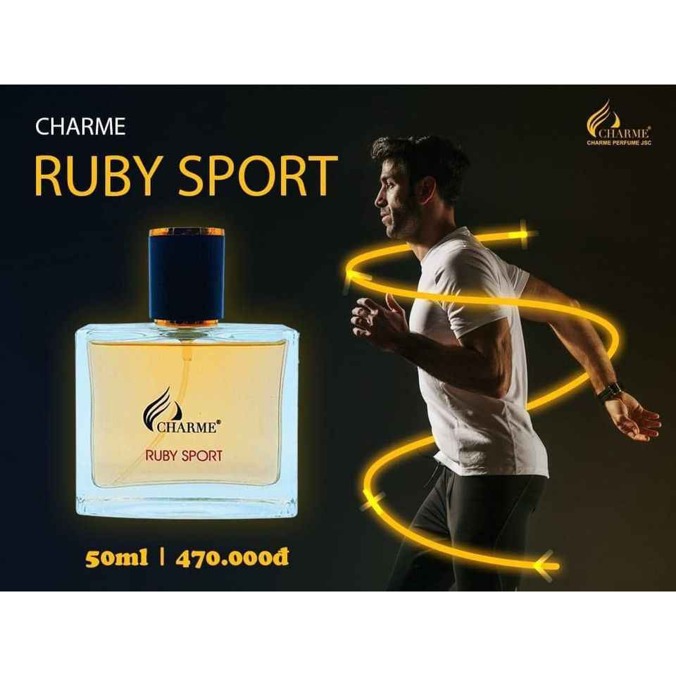 Nước Hoa Nam Charme Ruby Sport 50ml nam tính năng động đầy cuốn hút đúng chất quý ông