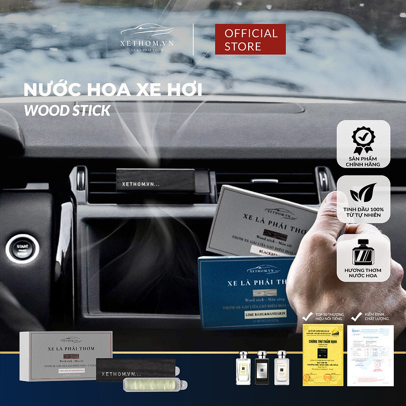 Sáp thơm ô tô giống mẫu Rituals kẹp cửa gió - sản xuất bởi XETHOM.VN - Giảm giá 30% so với Rituals - DARK