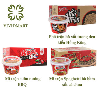 [THÙNG 12 TÔ] - AFOTECH - Tô Cung Đình Kool 3 vị: Mì trộn Spaghetti, mì trộn BBQ sườn nướng, phở trộn bò tương đen