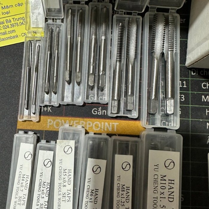 Mũi taro ren các loại M3-M4-M5-M6-M8-M10 kèn tay quay ta rô T 3-8mm