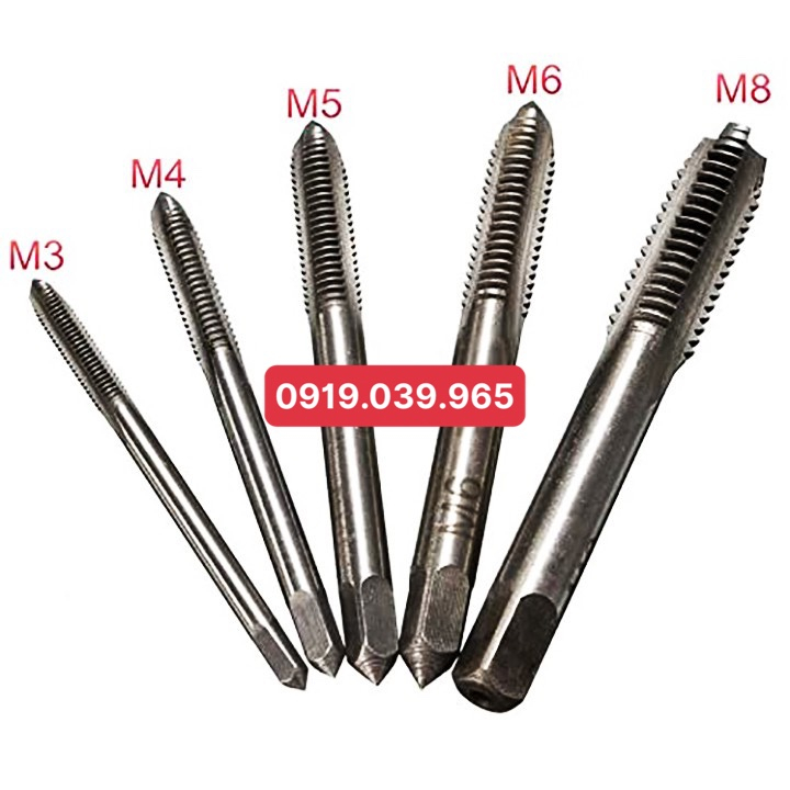 Mũi taro ren các loại M3-M4-M5-M6-M8-M10 kèn tay quay ta rô T 3-8mm