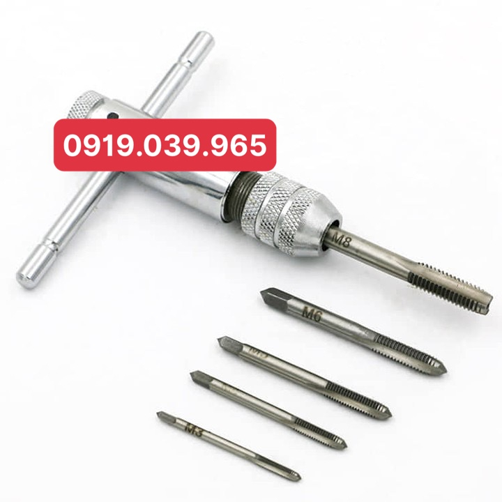 Mũi taro ren các loại M3-M4-M5-M6-M8-M10 kèn tay quay ta rô T 3-8mm