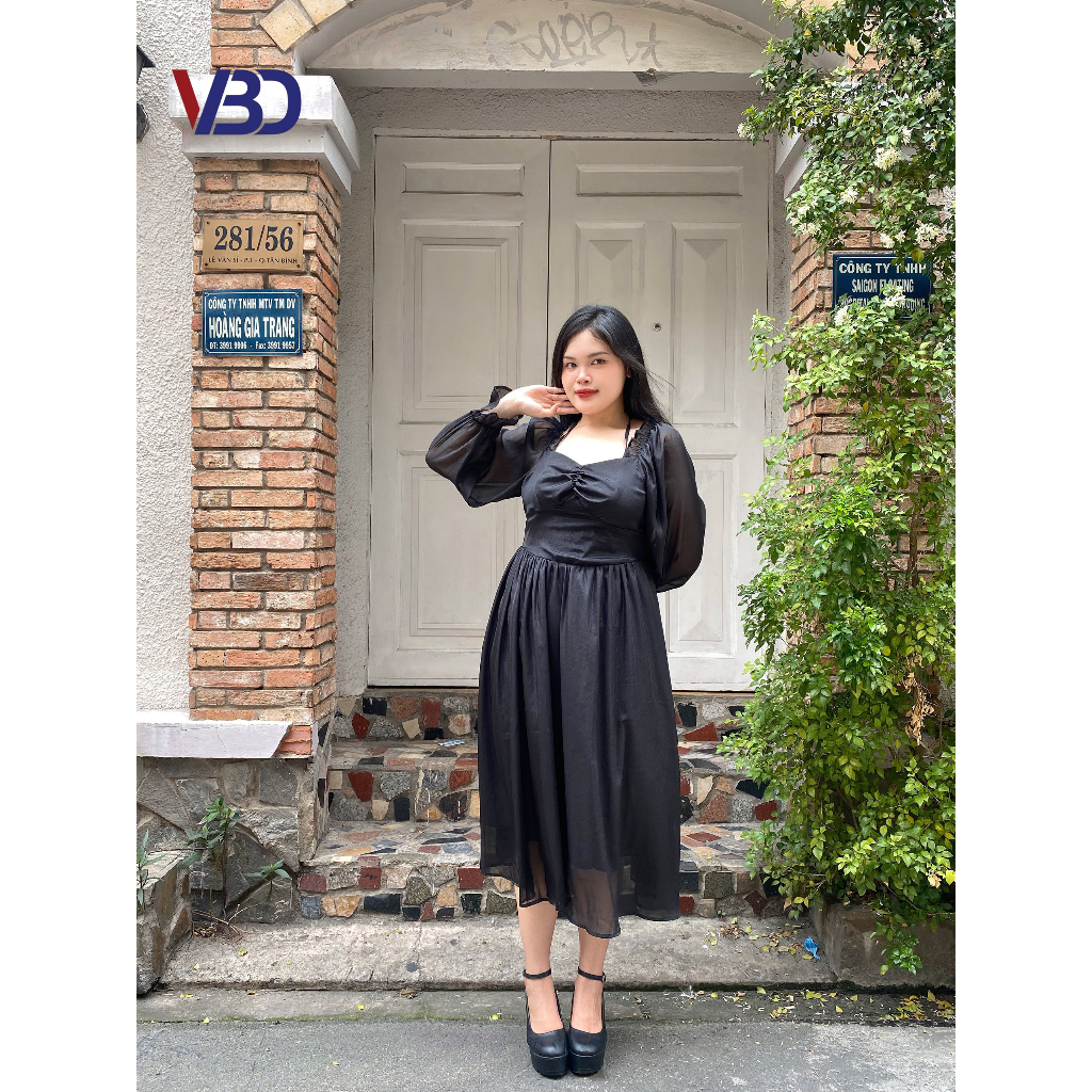 Đầm voan bigsize dáng dài DA046 dành cho nàng béo mập từ 45 tới 90kg