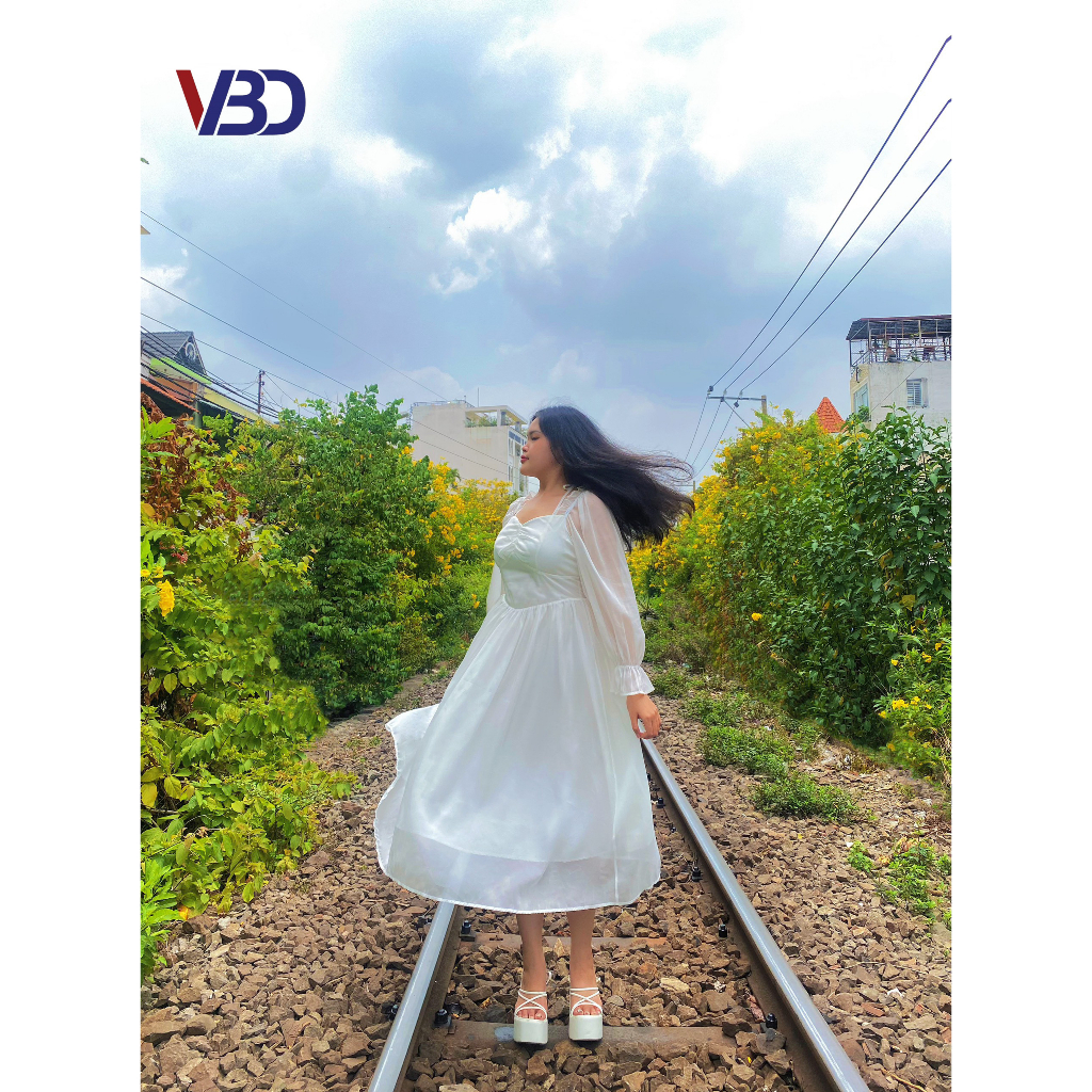 Đầm voan bigsize dáng dài DA046 dành cho nàng béo mập từ 45 tới 90kg