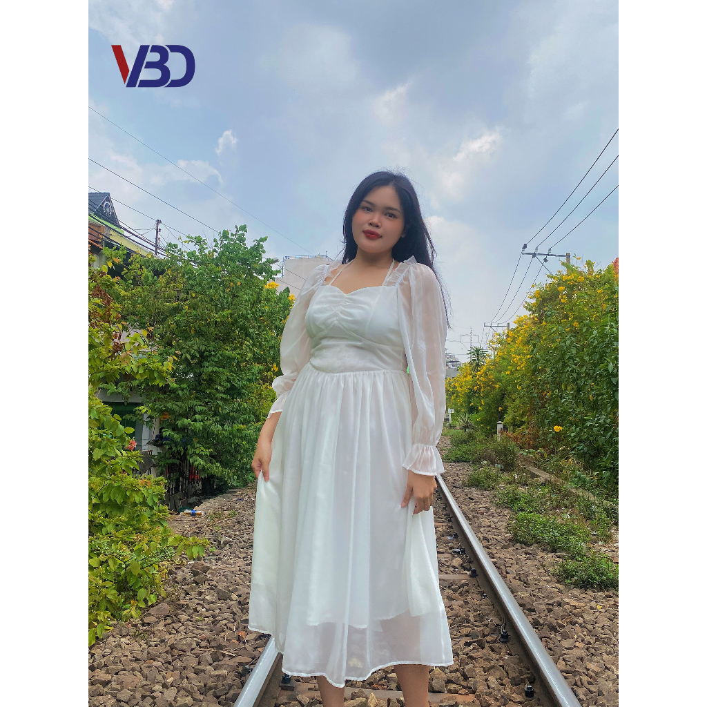 Đầm voan bigsize dáng dài DA046 dành cho nàng béo mập từ 45 tới 90kg